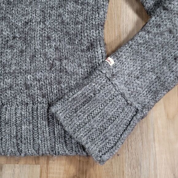 🔸️Hollister Gray Thick Wool Blend Mock Neck Sweater Small - Picture 5 of 8